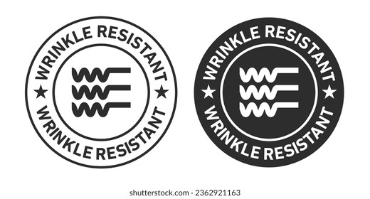 Wrinkle Resistant Icons set in black filled and outlined.