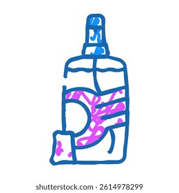 wrinkle smoothing detergent spray doodle icon sketch vector. wrinkle smoothing detergent spray sign. isolated symbol illustration