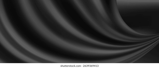 Wrinkled black microfiber fabric. Texture of a rag close-up