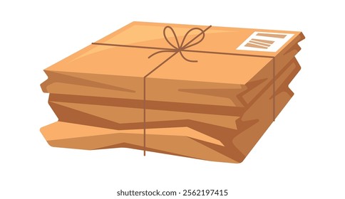 Wrinkled carton parcels vector illustration