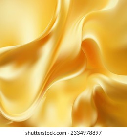 Wrinkled hoodie fabric, space for text, waves on yellow cotton fabric, grey melange, close-up hoodie, close-up sweater, Fabric background texture, cotton fabric