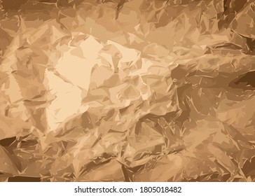 Wrinkled Kraft Paper Texture, Brown Vintage Paper Background