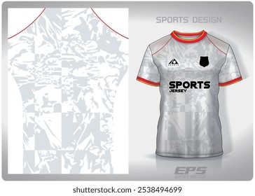 wrinkled newspaper paper pattern design, illustration, textile background for sports t-shirt, football jersey shirt mockup for football club. consistent front view