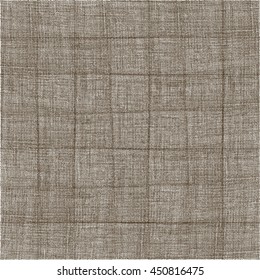 Wrinkled old canvas texture. Rough fabric background. Abstract vector.