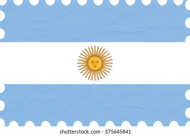 wrinkled paper argentina stamp, abstract vector art illustration, image contains transparency