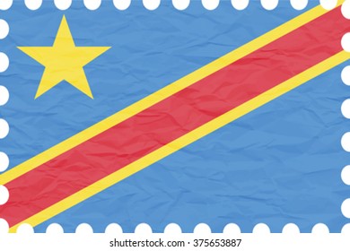 wrinkled paper congo stamp, abstract vector art illustration, image contains transparency