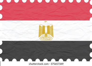 wrinkled paper egypt stamp, abstract vector art illustration, image contains transparency