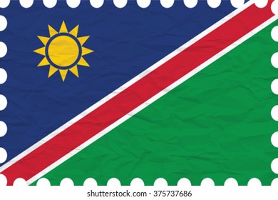 wrinkled paper namibia stamp, abstract vector art illustration, image contains transparency