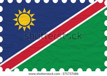 wrinkled paper namibia stamp, abstract vector art illustration, image contains transparency