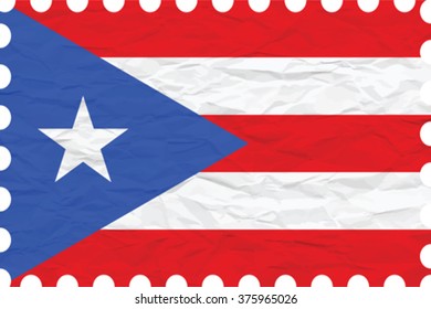 wrinkled paper puerto rico stamp, abstract vector art illustration, image contains transparency