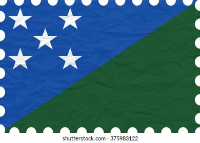 wrinkled paper solomon islands stamp, abstract vector art illustration, image contains transparency