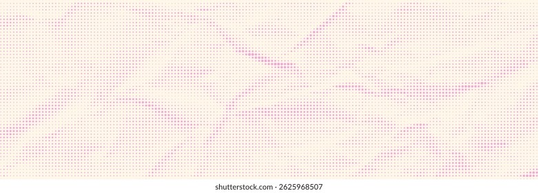 Padrão de textura de papel enrugado com meio-tom rosa. Plano de fundo do vetor de efeito de gradiente de ponto. Impressão de sobreposição na moda.