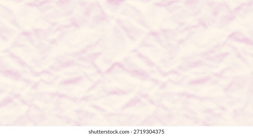 Padrão de textura de papel enrugado com meio-tom rosa. Plano de fundo do vetor de efeito de gradiente de ponto. Impressão de sobreposição na moda.