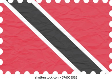 wrinkled paper trinidad and tobago stamp, abstract vector art illustration, image contains transparency