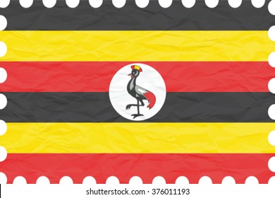 wrinkled paper uganda stamp, abstract vector art illustration, image contains transparency