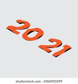 Wrinkled text effect number typography