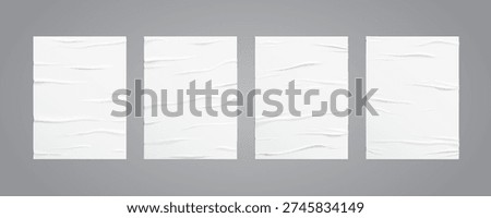 wrinkled white paper texture set realistic crumpled sheet mockup