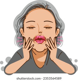 Wrinkles Around The Mouth vector