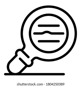 Wrinkles face magnifier icon. Outline wrinkles face magnifier vector icon for web design isolated on white background