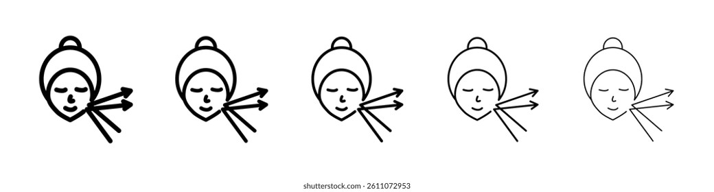 Wrinkles face reflection icon Symbol mark in Outline style