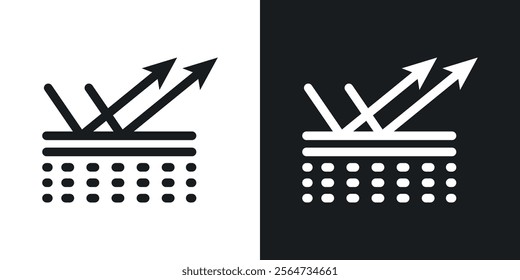 Wrinkles face reflection icons in flat syle