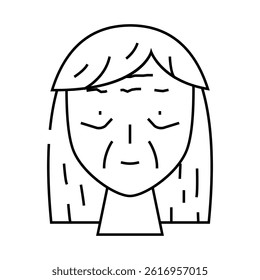 wrinkles of old skin line icon vector. wrinkles of old skin sign. isolated contour symbol black illustration