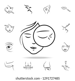 wrinkles on the eyes icon. Detailed set of anti-aging procedure icons. Premium graphic design. One of the collection icons for websites, web design, mobile app