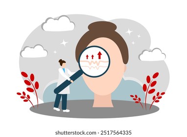 Wrinkles on the 
face of a woman. 
Concept of skin aging and age-related changes. Beautician