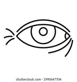 Arrugas bajo el icono de los ojos. Esquema Arrugas bajo ojos icono vector para diseño web aislado en fondo blanco