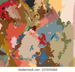 Wrinkly abstract shapes closely intertwined creating colorful, modern pattern