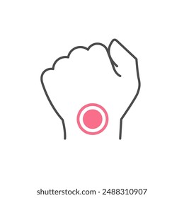 Wrist ache line outline icon