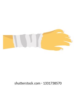 Wrist bandage flat icon vector 