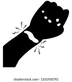 Wrist bleeding glyph icon design 