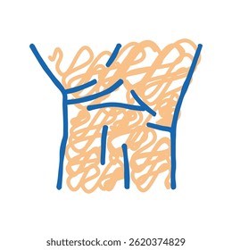 pulso corpo doodle ícone esboço vetor. pulso corpo sinal. símbolo isolado ilustração