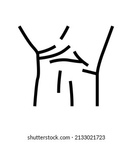 vector de icono de la línea de cuerpo de muñeca. signo del cuerpo de la muñeca. símbolo de contorno aislado ilustración negra