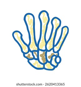ícone de doodle do osso do pulso vetor de esboço. sinal do osso do pulso. ilustração de símbolo isolado