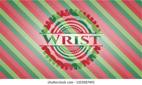 Wrist christmas emblem background.