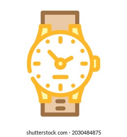 vector de icono de color del reloj de pulsera. signo de reloj de pulsera. ilustración de símbolo aislado
