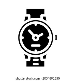 Zeiger-Pfeiluhr-Symbol-Vektorgrafik. Armbanduhr-Zeichen. isoliertes Kontursymbol