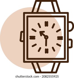 Reloj de escritura, ilustración, vector, sobre fondo blanco.