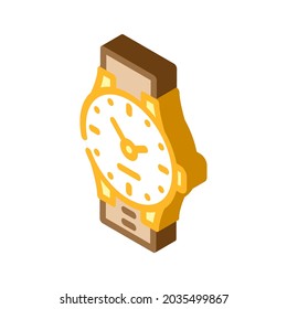 wrist clock isometric icon vector. wrist clock sign. isolated symbol illustration