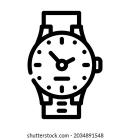 wrist clock line icon vector. wrist clock sign. isolated contour symbol black illustration
