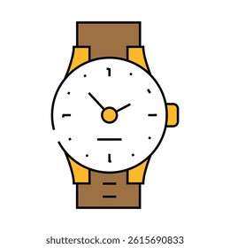 wrist clock line icon vector. wrist clock sign. isolated symbol illustration