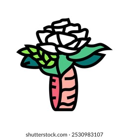 wrist corsage bouquet flower color icon vector. wrist corsage bouquet flower sign. isolated symbol illustration