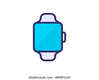 wrist electronic watch with touch screen flat icon