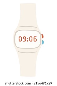 Wrist electronic watch vector illustration in a flat style. Icon for design and applications. Vector watch isolated on a white background