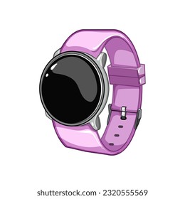 wrist fitness bracelet cartoon. watch smtracker, sport wearable wrist fitness bracelet sign. isolated symbol vector illustration