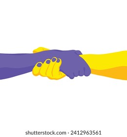 Wrist grasping flat vector illustration.