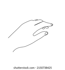 Wrist hand gesture Single line drawing. Sign and symbol of hand gestures. Single continuous line drawing. Hand drawn style art doodle isolated on white background illustration