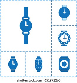 Wrist icon. set of 6 wrist filled icons such as